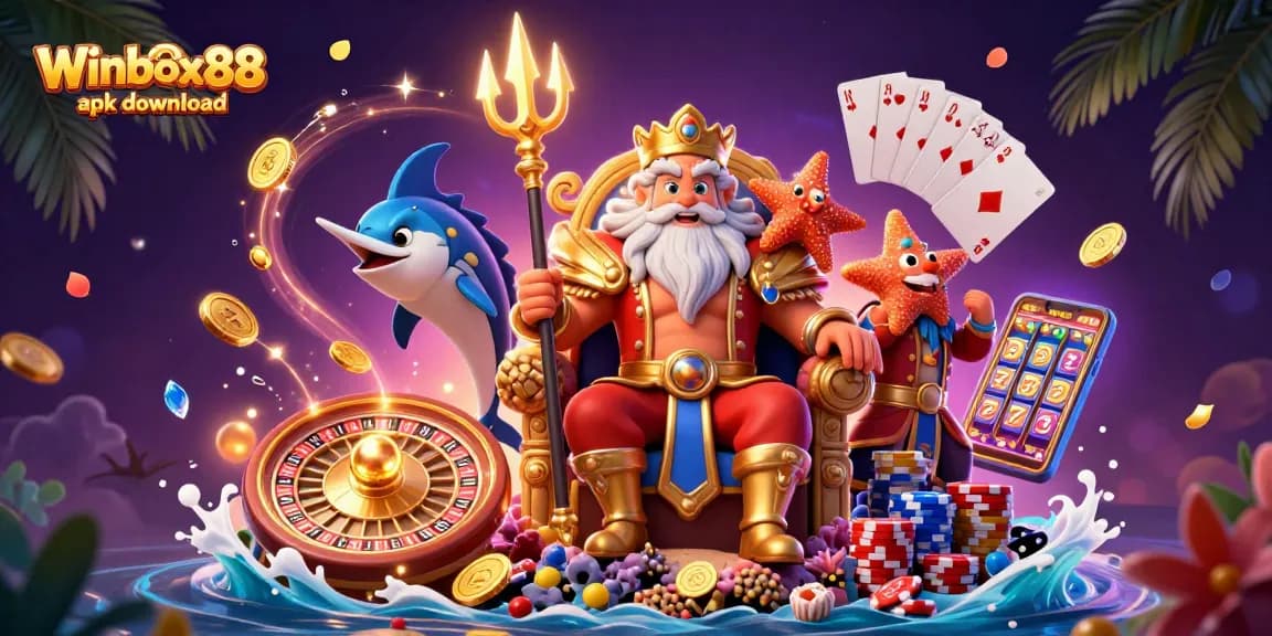Engage with the thrilling Winbox88 apk download while enjoying vibrant casino game elements and characters.