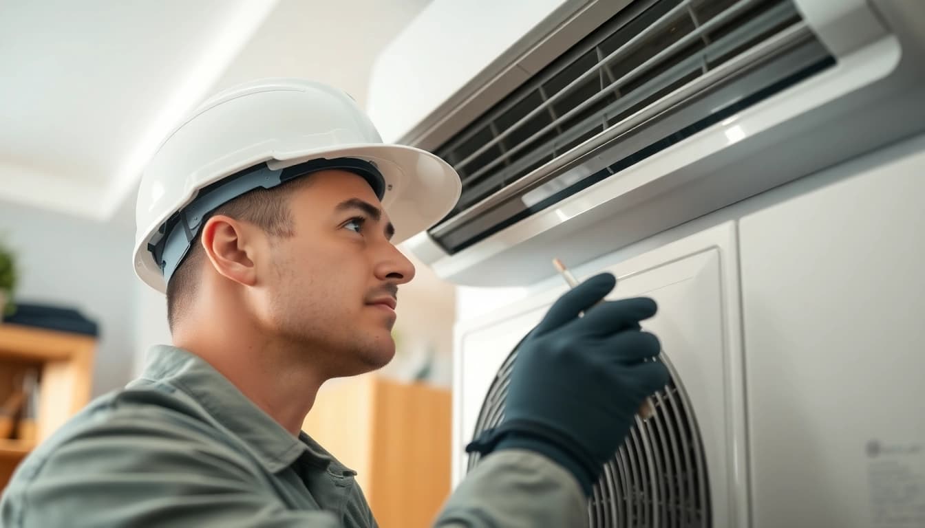 AC Repair Tampa technician inspecting air conditioning unit for efficient performance.