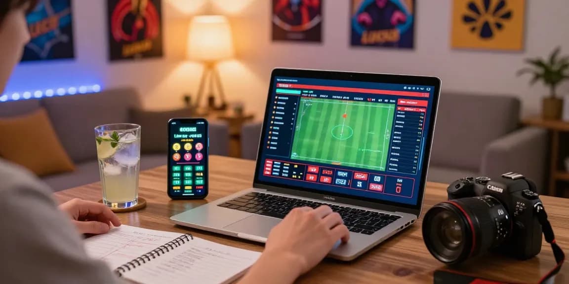 LUCK8 online betting experience with a person engaged in sports wagering at home, showcasing excitement and comfort.