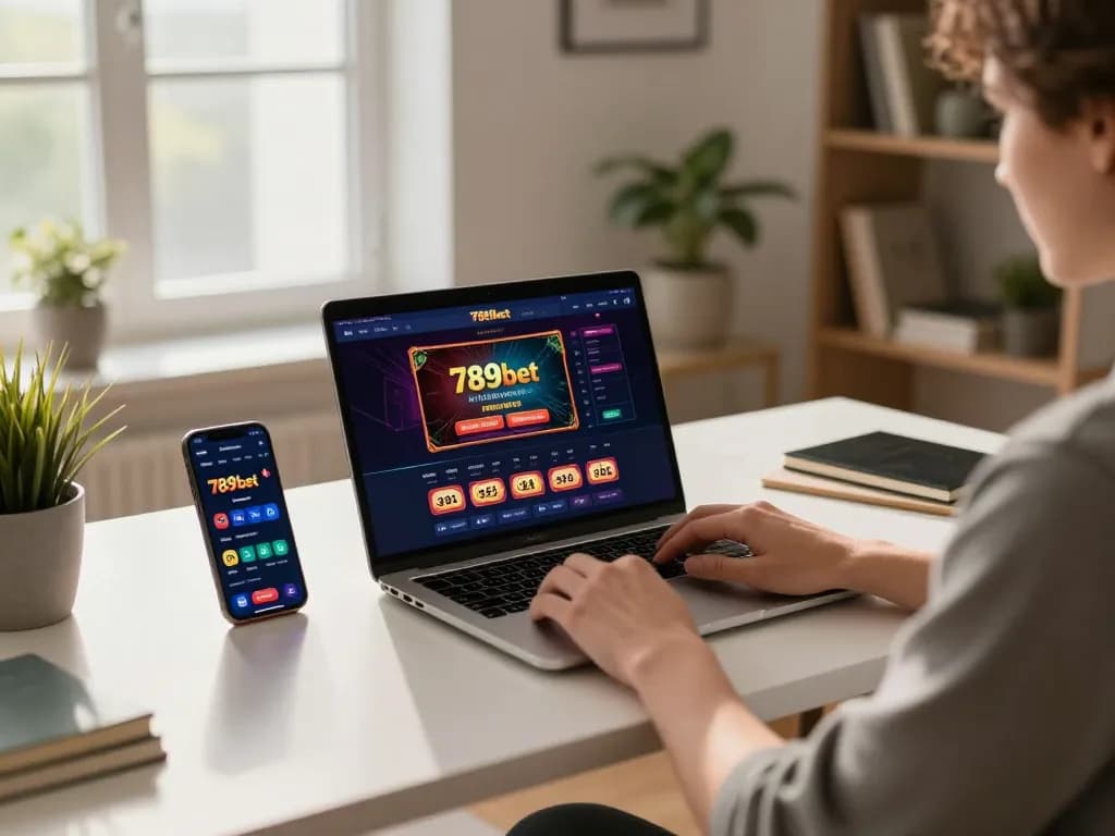 Experience thrilling gameplay on 789bet's online casino platform in a cozy home setting