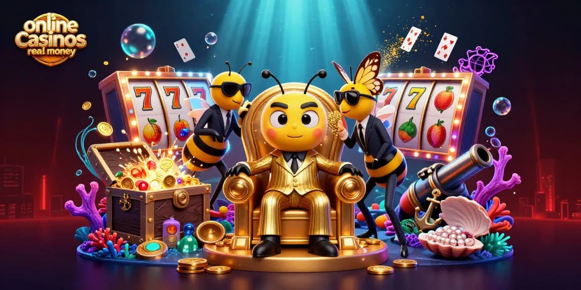 Immerse yourself in online casinos real money with a thrilling 3D bumblebee mob boss and vivid gaming action.