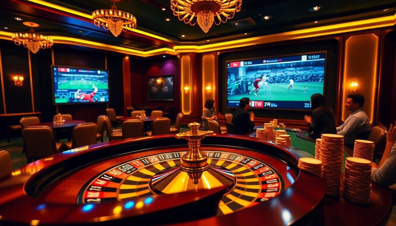 Engage with live betting dynamics at Cakhia TV's luxurious casino atmosphere.