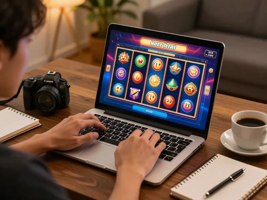Experience slot gacor hari ini while enjoying online slots in a cozy gaming setup.