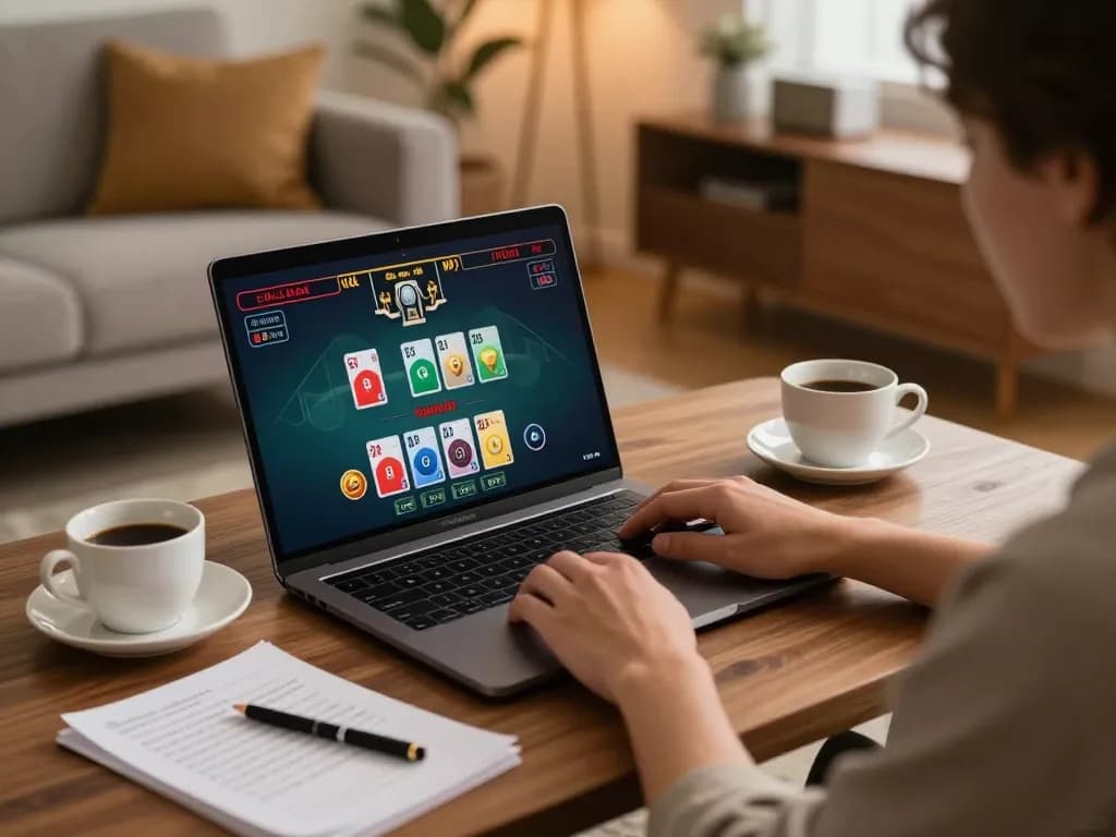 Engaging with live dealer game at home using rik vip, showcasing seamless online gambling experience.