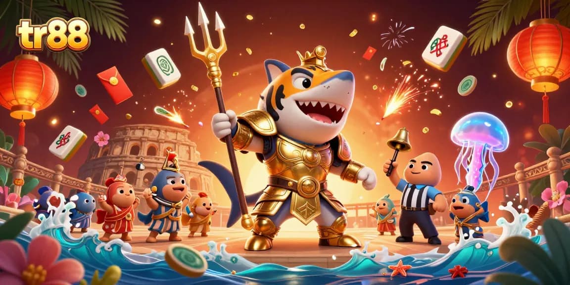 Engage in thrilling tr88 gaming adventures with a vibrant underwater casino scene.
