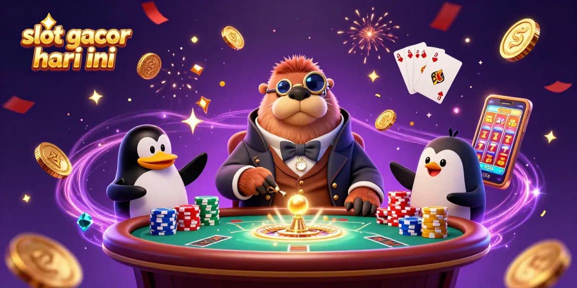 Engage with slot gacor hari ini as the walrus plays poker, revealing gems and coins amidst excitement.
