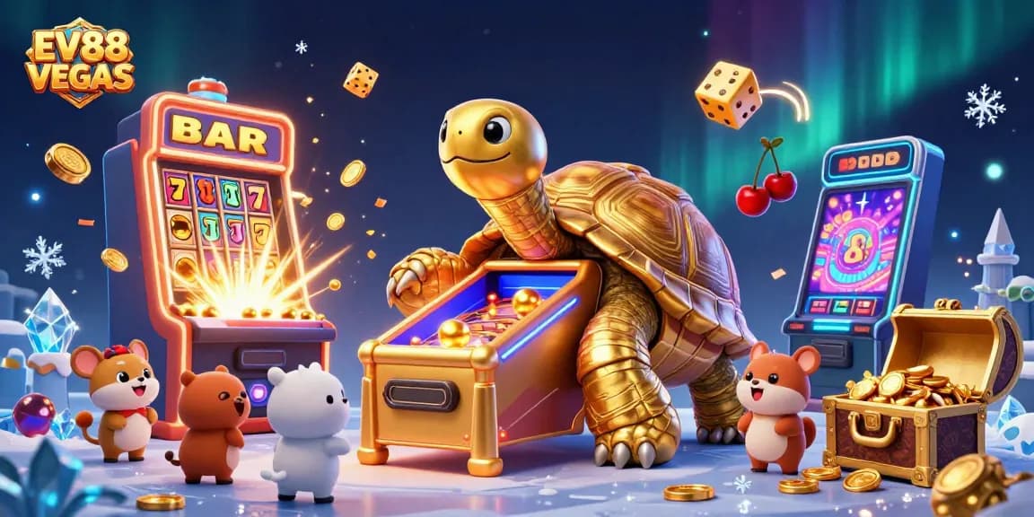 Experience the excitement of EV88 VEGAS with vibrant slot machines and a dynamic casino atmosphere.