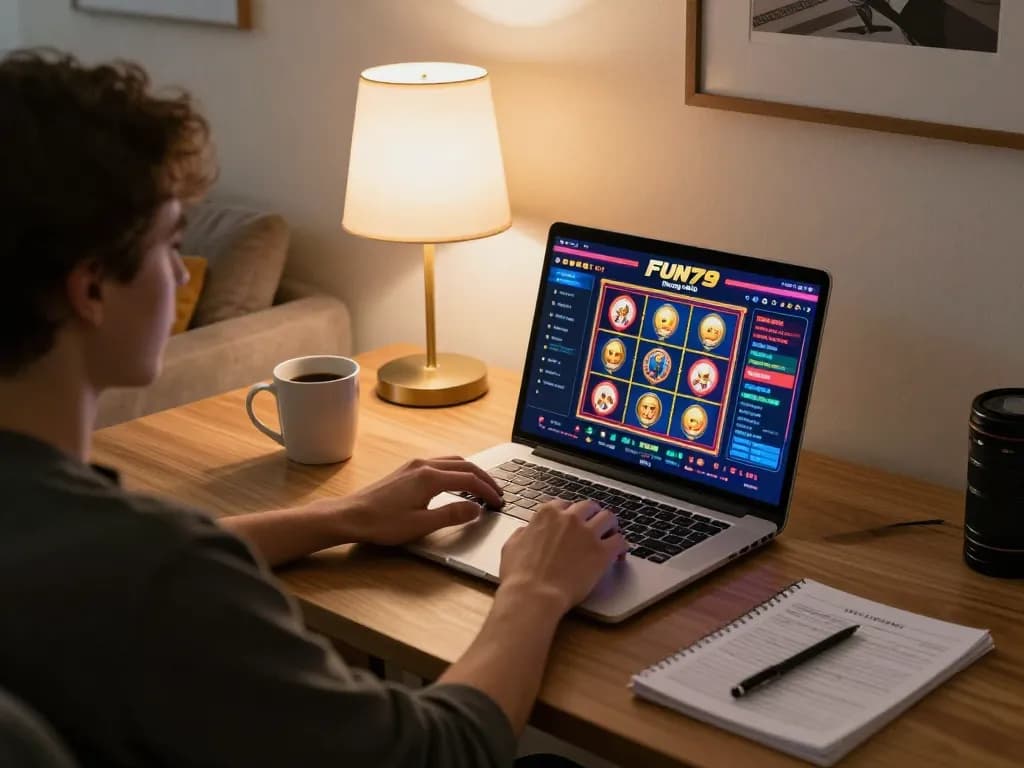 Engaging in online gaming at FUN79 trang chủ with a vibrant interface and cozy atmosphere