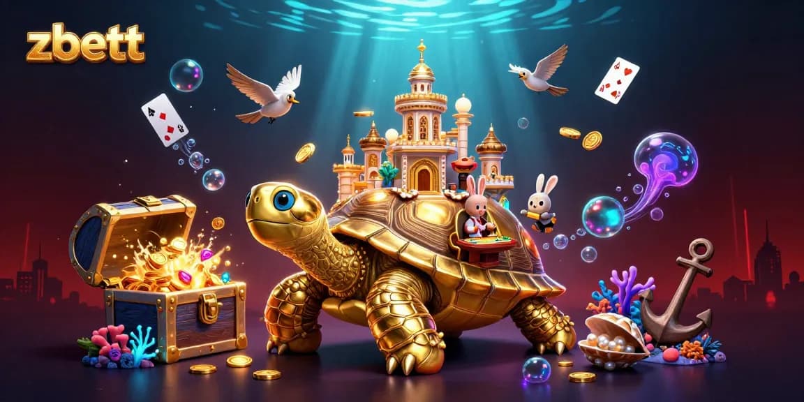 Join zbett's exciting journey with a delightful golden tortoise casino and a rabbit dealer!