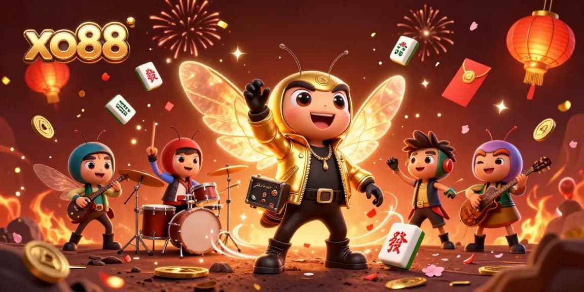 Experience excitement with xo88's vibrant illustration of a triumphant casino scene with animated characters.