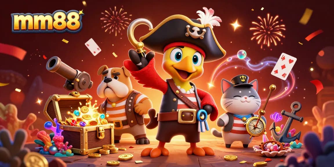 Experience thrilling games as the mm88 pirate captain navigates underwater treasures in a vibrant casino world.