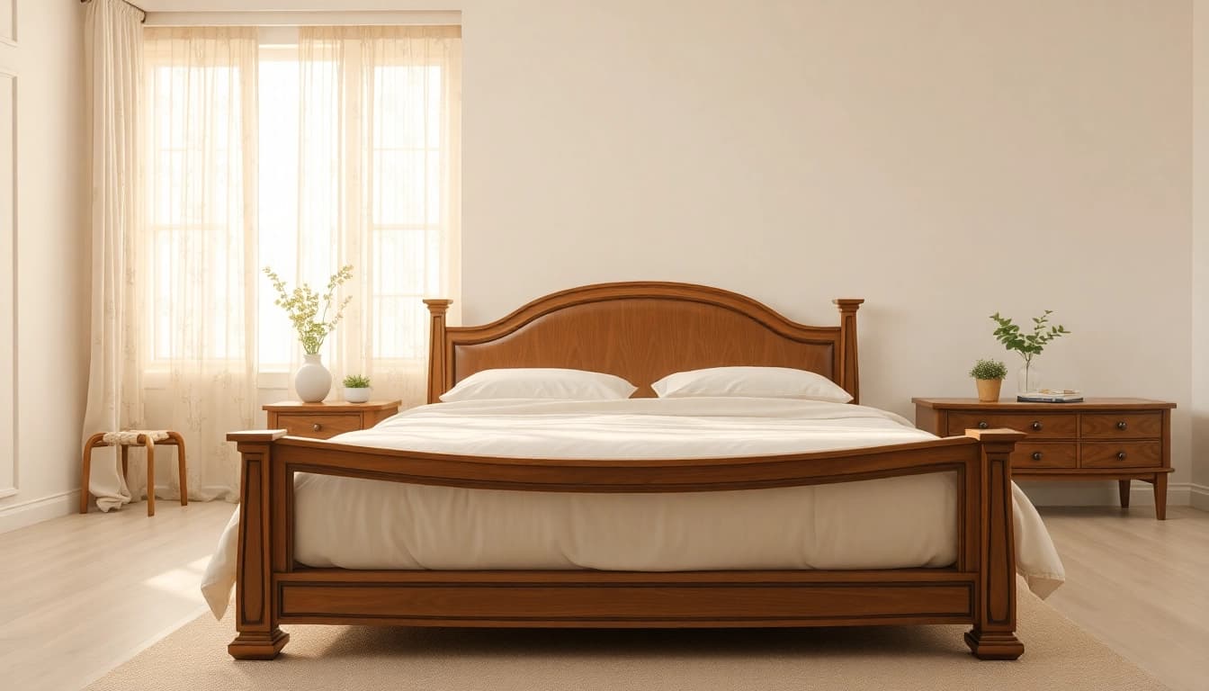 Stylish bed frame queen showcases elegant design and cozy atmosphere in a serene bedroom.