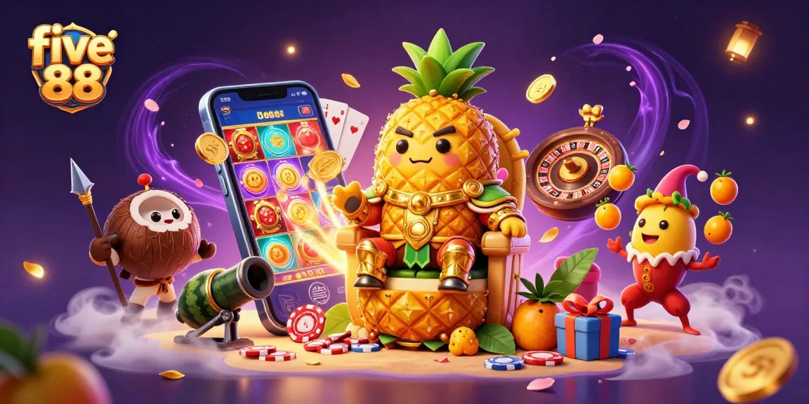 Experience the five 88 excitement with dynamic gaming elements in a vibrant casino scene.