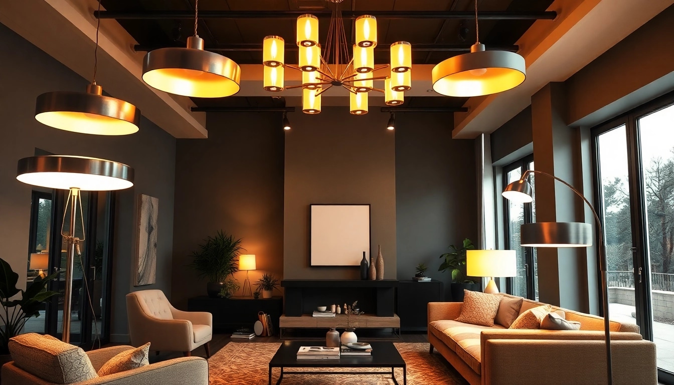 Shop ModernLighting showcased through elegant fixtures in a stylish living room setting.