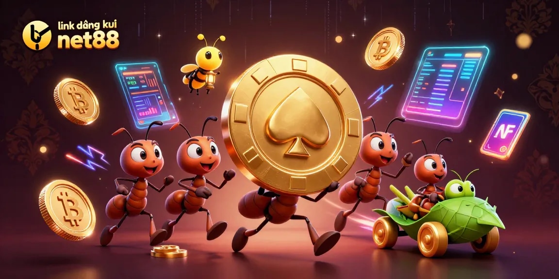Join the adventure with link đăng ký net88 as ants steal a giant poker chip amidst crypto chaos!
