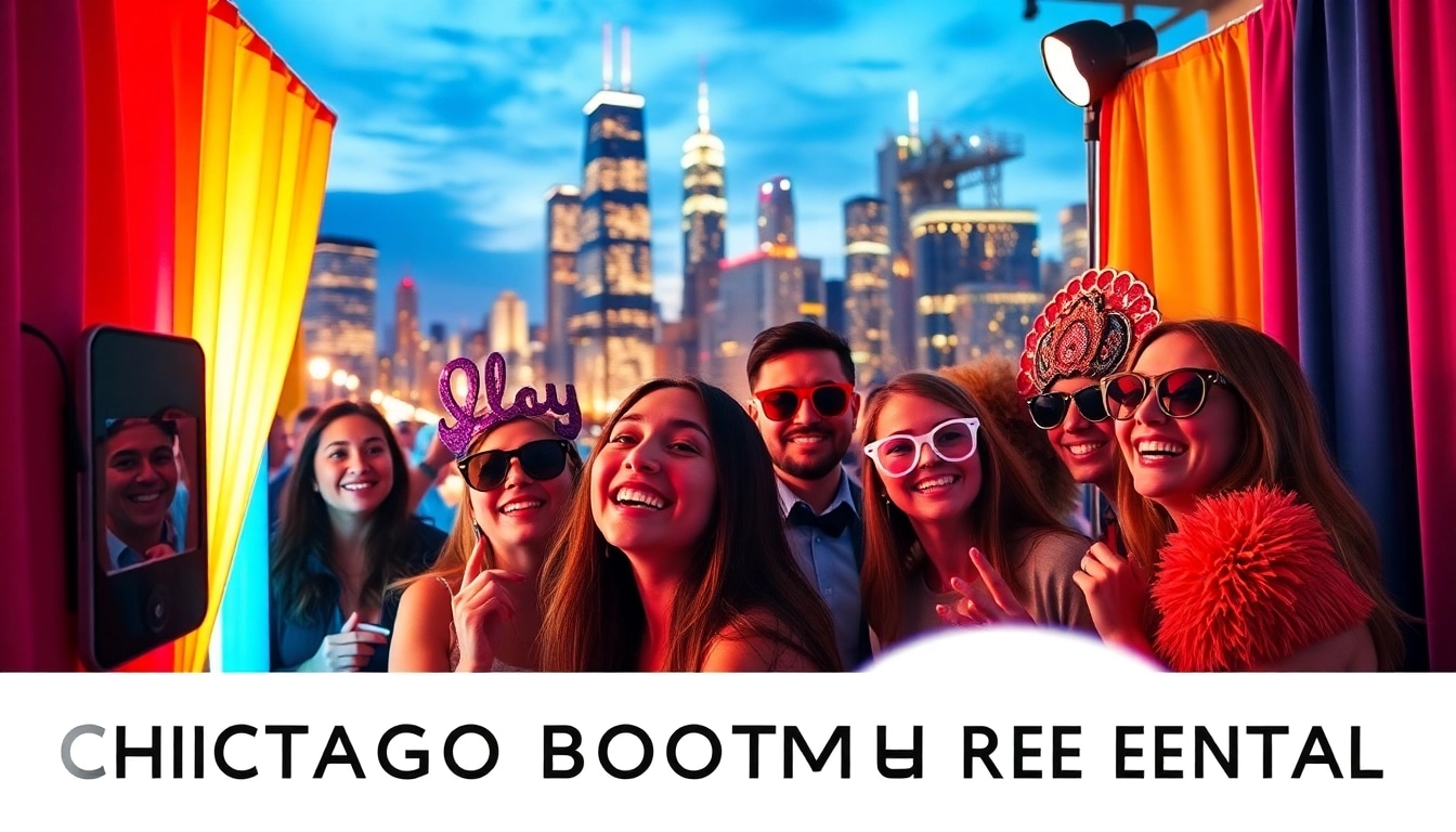 Capture the excitement of photo booth rental Chicago with dynamic guests enjoying a vibrant event setup.