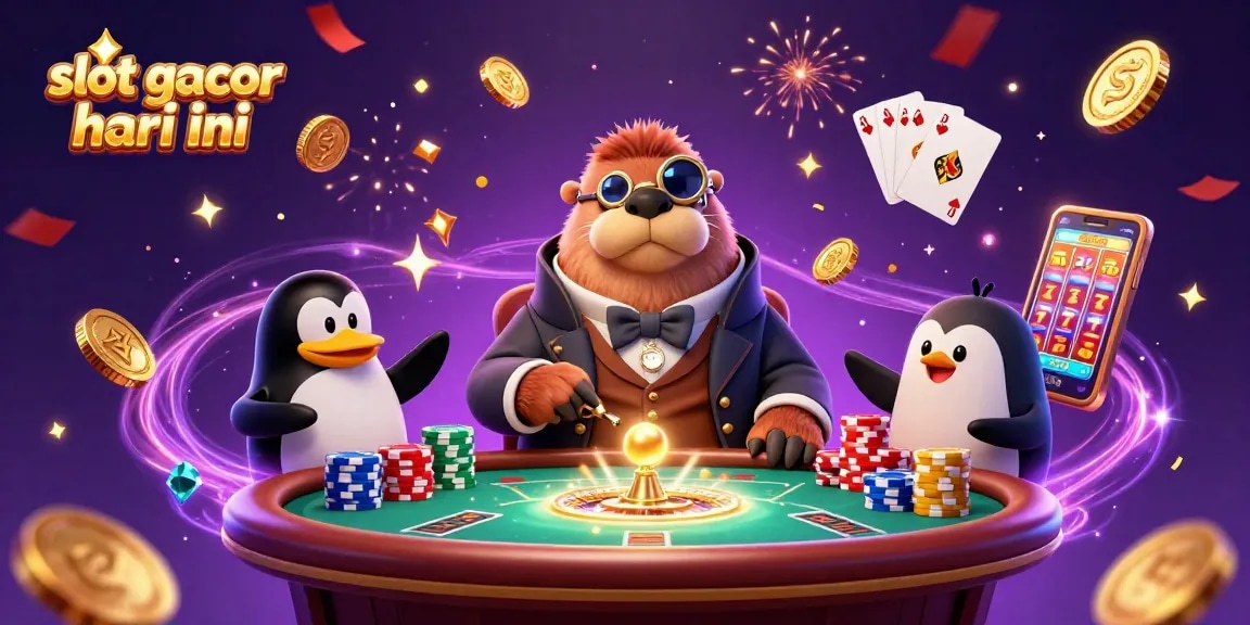 Engage with slot gacor hari ini as the walrus plays poker, revealing gems and coins amidst excitement.