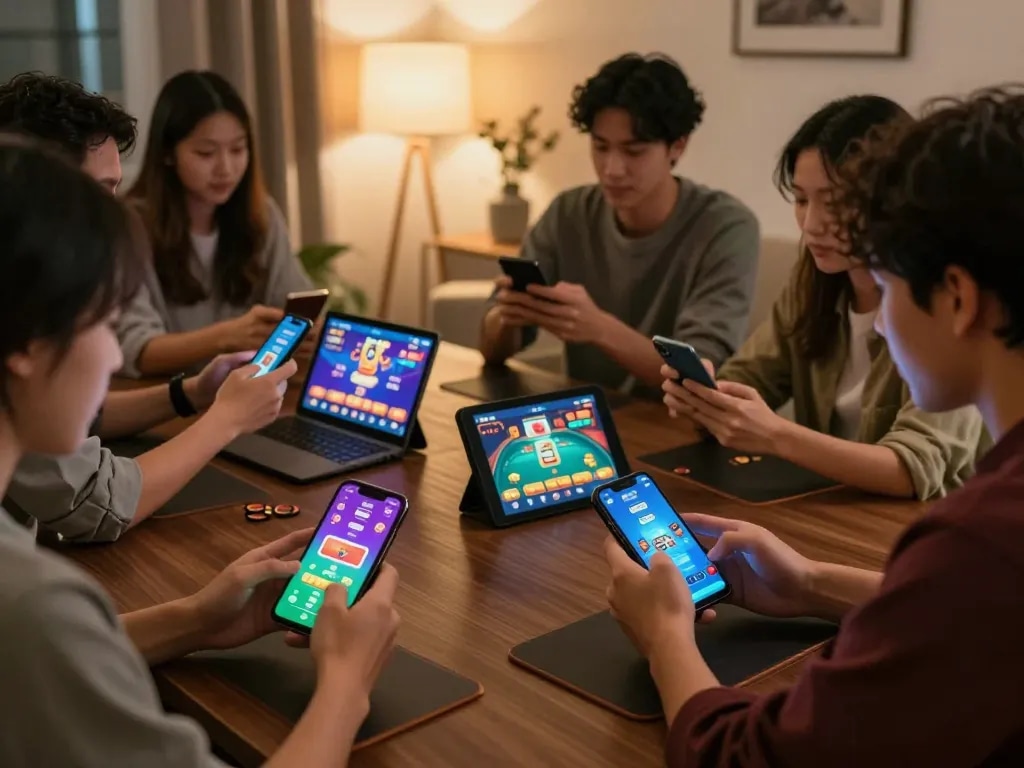 Savoring the thrill of SUNWIN LINK MỚI while playing online casino games on smartphones.
