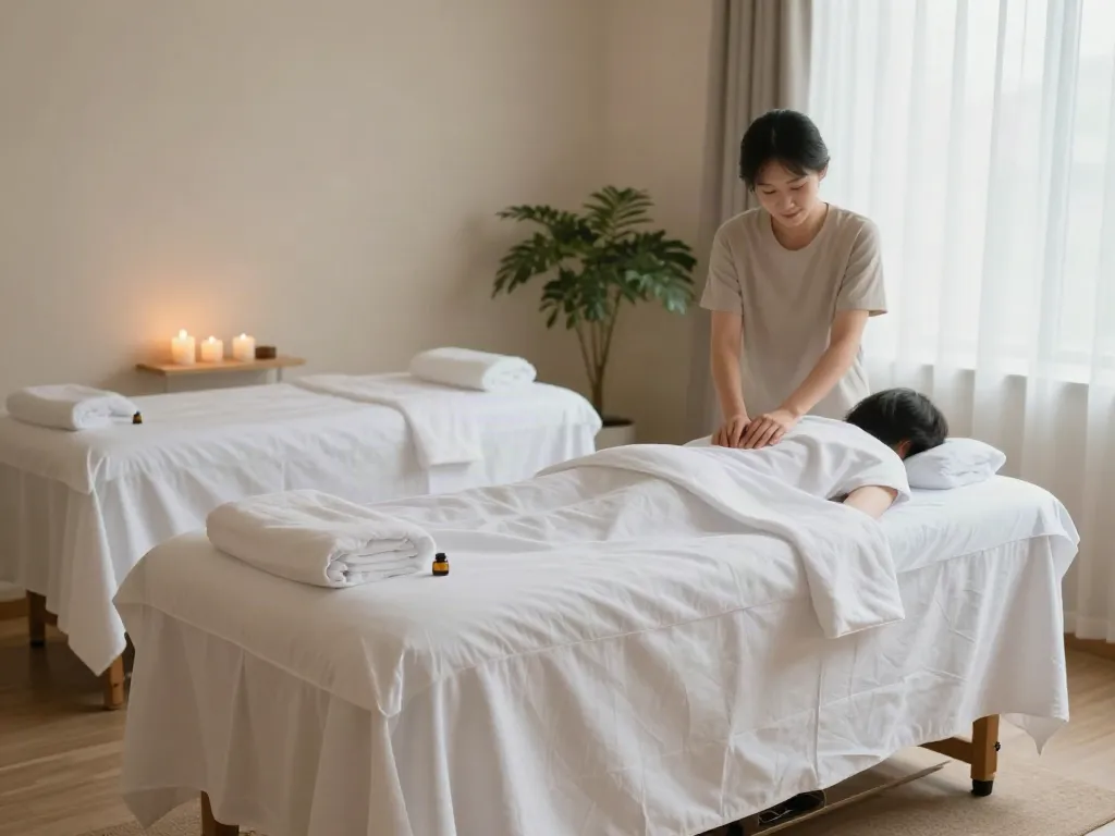 Relaxing 동작구출장안마 massage studio setup with serene atmosphere and natural light.