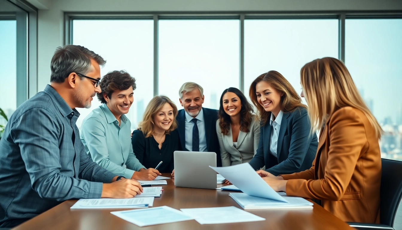 Clients engaged in estate planning discussions in a professional office setting.
