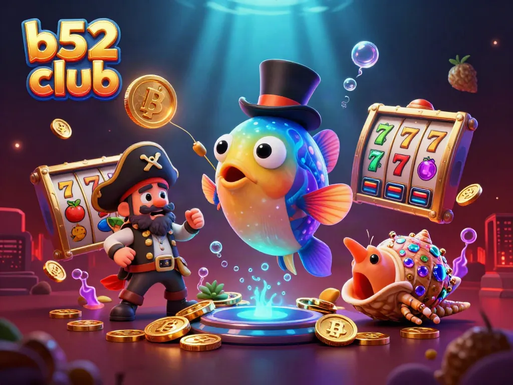Experience thrilling winnings with the b52 club at a vibrant, animated casino scene featuring exciting slot elements.