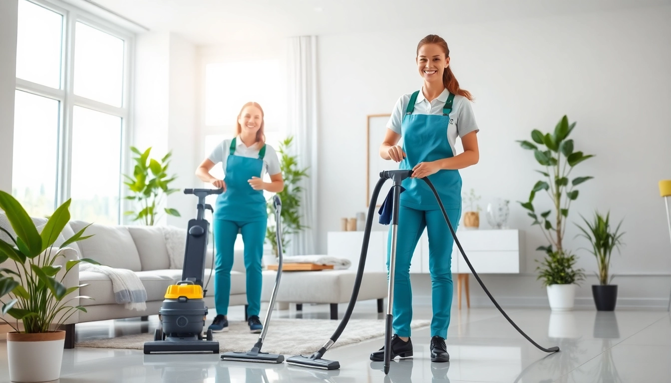 Cleaning services calgary provided by a professional team in a bright home setting.