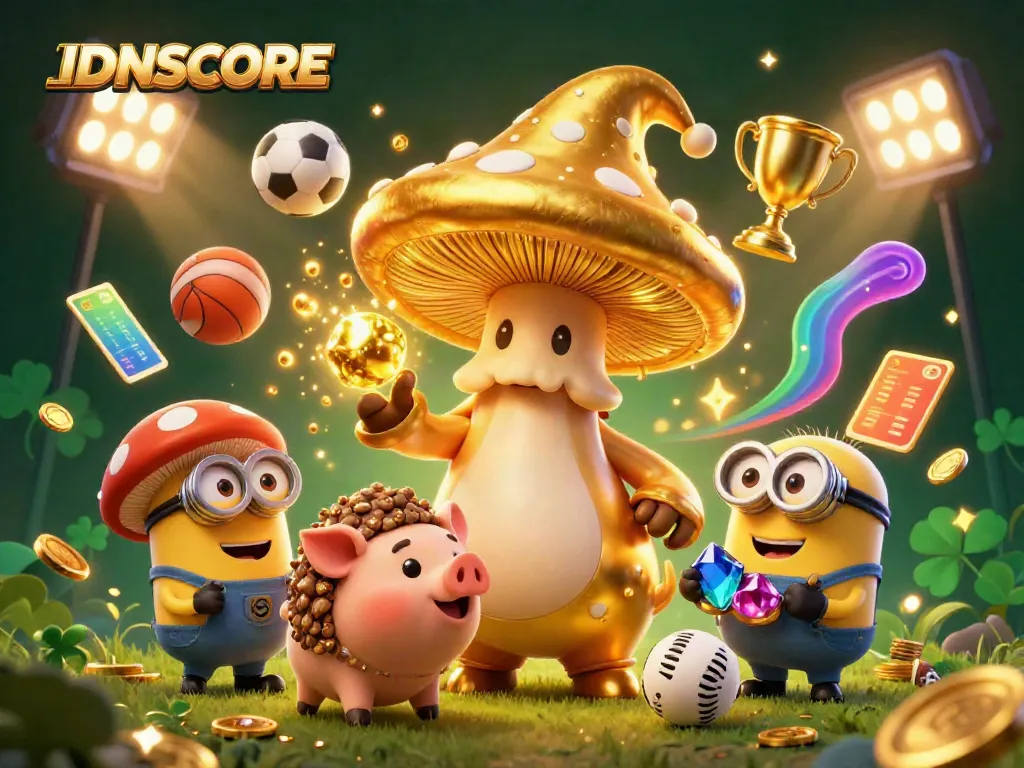 Experience the thrill of winning at IDNSCORE with magical elements and vibrant gambling visuals.