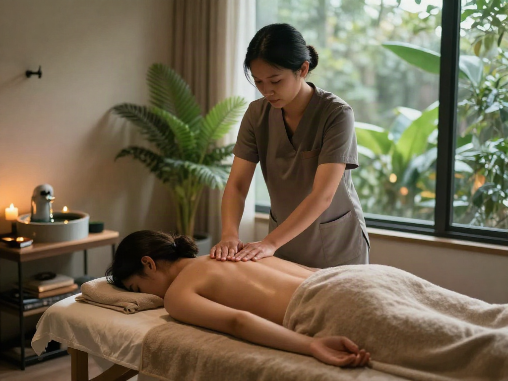 Experience tranquility with 파주출장마사지 in a serene therapy room.