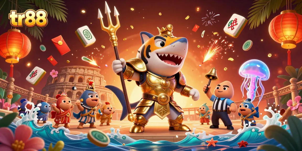 Engage in thrilling tr88 gaming adventures with a vibrant underwater casino scene.