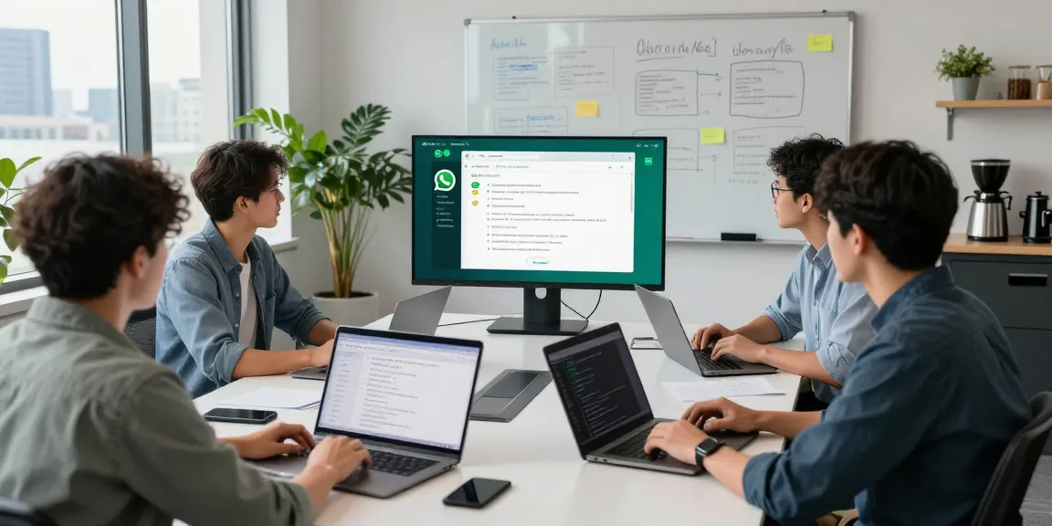 在现代办公室环境中使用WhatsApp Web进行团队协作。