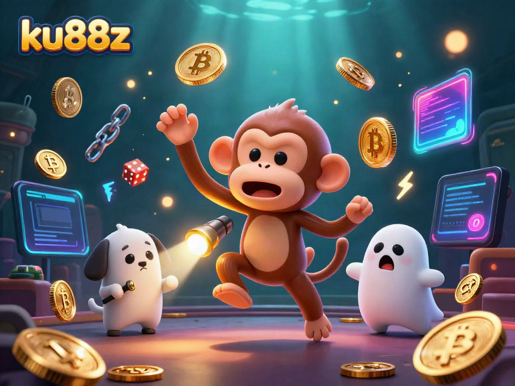 Experience the excitement of ku88z in a haunted casino with golden delights and crypto elements.