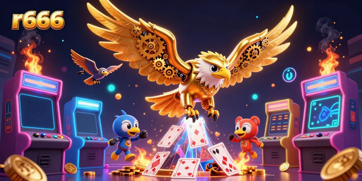 Experience thrilling wins with r666's vibrant gambling art filled with games, energy, and excitement