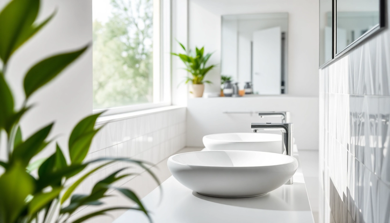 Ein stilvolles sonni sanitär Badezimmer mit eleganten Armaturen und einem minimalistischen Design.
