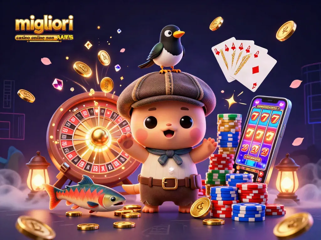 I migliori casino online non AAMS offrono un'esperienza di gioco con monete d'oro volanti e grandi vincite in un'illustrazione vibrante.