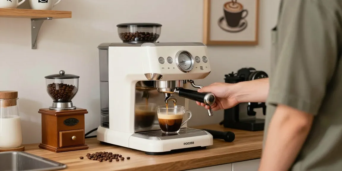 Barista brewing espresso with the ROKOK88 machine for perfect coffee experience.