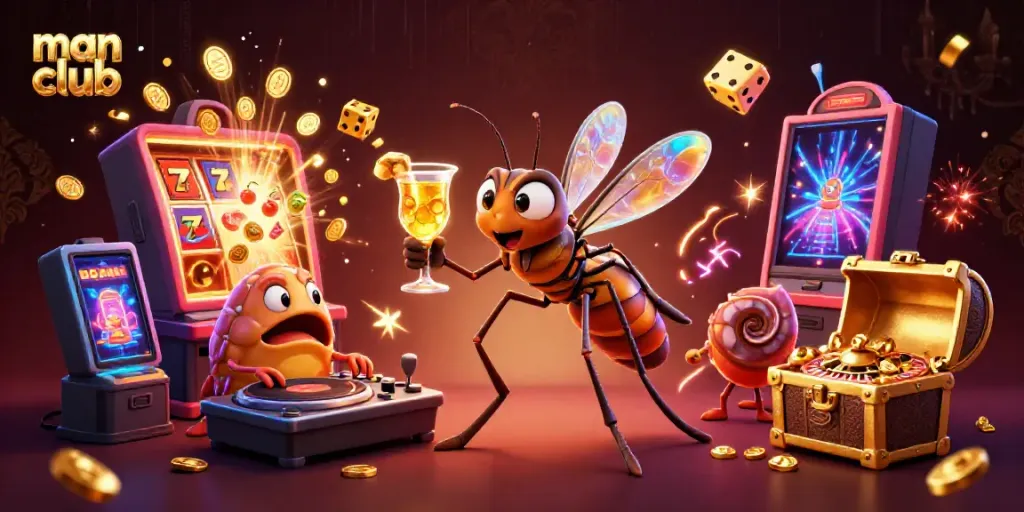 Engage with the thrilling man club atmosphere at a casino, featuring vibrant animations.