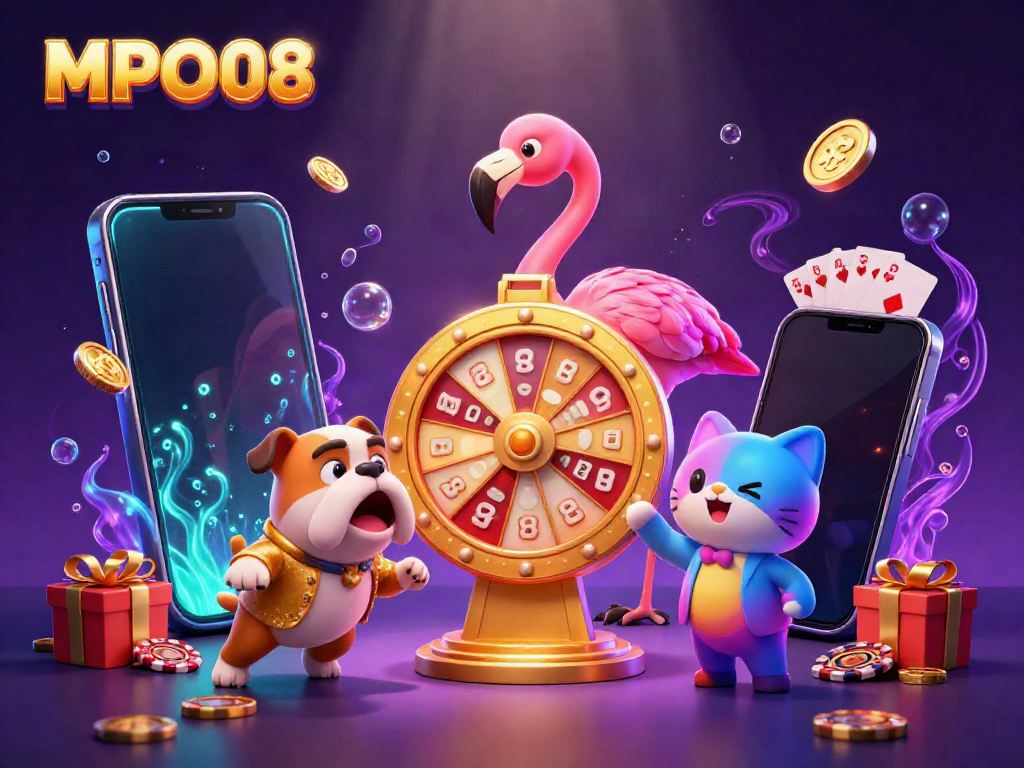 Spin the giant golden prize wheel with MPO08 and win exciting casino rewards!