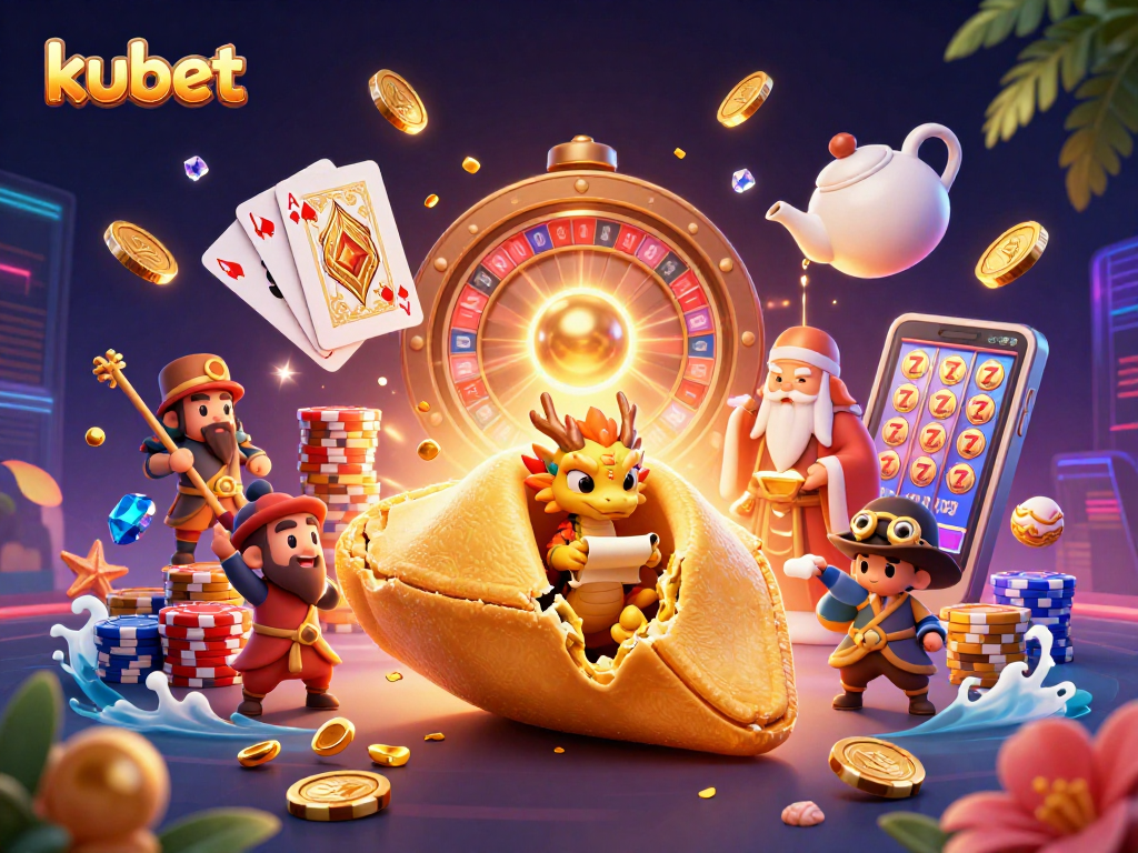 Experience thrilling gameplay at kubet with vibrant golden coins and a dynamic digital casino scene.