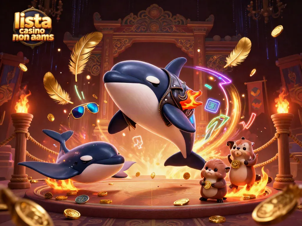Gioca con la lista casino non AAMS per vincite sicure, circondato da animali marini e simboli del gioco.