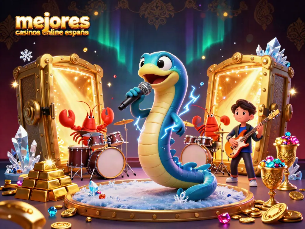 Ilustración 3D de los mejores casinos online España en un escenario subacuático vibrante con personajes únicos.