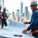 Manhattan Commercial General Contractor managing a construction team in an urban setting.