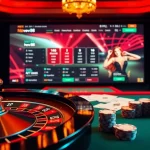 A thrilling casino gaming scene with a roulette wheel, poker chips, and elements from https://new88.help/ that excite players.