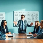 Enhance your journey with Career coaching in a vibrant office atmosphere, showcasing teamwork and guidance.