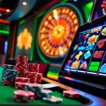 A captivating view of the 8k8 online gaming platform, showcasing a sleek casino table with cards and chips, symbolizing thrilling gambling experiences.