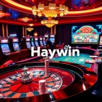 Haywin players engage with exciting casino games and online interfaces in a vibrant atmosphere.