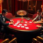 Top players engaged in high-stakes poker at 8kbet's luxurious casino, showcasing skills and strategy.