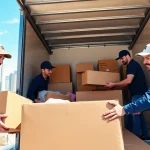 Long distance movers Calgary expertly packing for a seamless move, showcasing teamwork and professionalism.