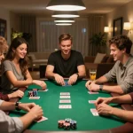 sc88 players enjoying a friendly poker night with chips and cards on the table