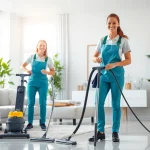 Cleaning services calgary provided by a professional team in a bright home setting.