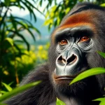 Experience gorilla trekking and Tanzania safari with this majestic gorilla in its lush habitat.